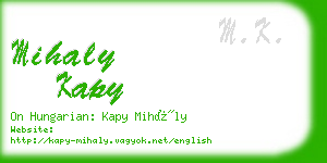 mihaly kapy business card